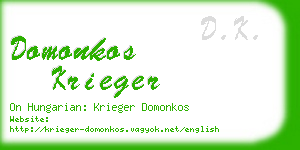 domonkos krieger business card